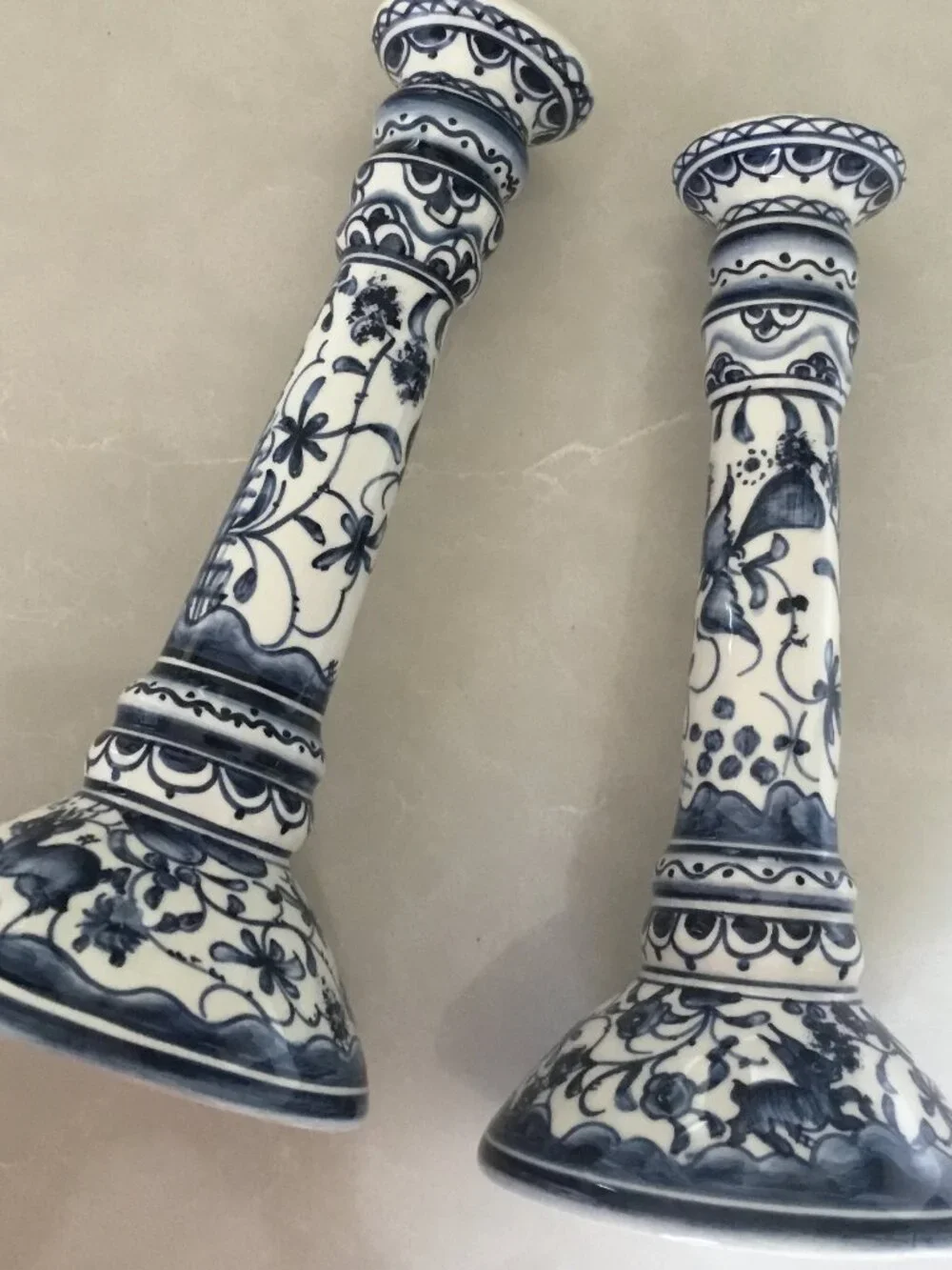 Williams Sonoma Nazari Alhambra Hand Painted Candle 2 Holders Portugal 10.5